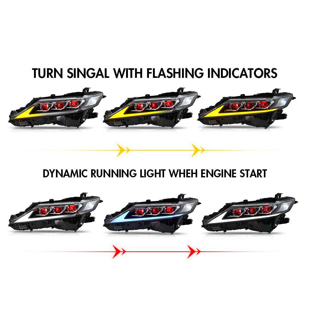 TT-ABC Carbon Fiber LED Headlights for 2018-2024 Toyota Camry 8th Gen