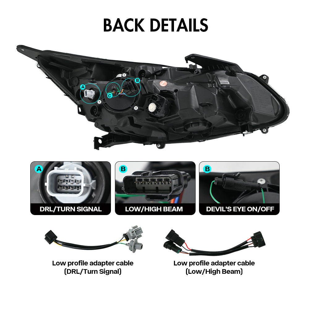 TT-ABC LED Headlight for 2016-2017 Honda Accord Sedan HeadLamps Assemb