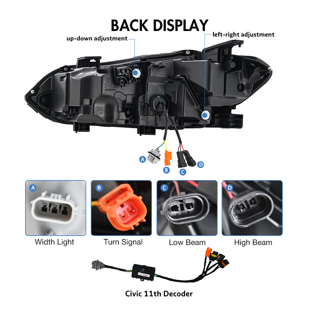 TT-ABC Devil Eye Headlight for 2022-2026 Honda Civic 11th Gen LED Headlights-TT-ABC-TT-ABC