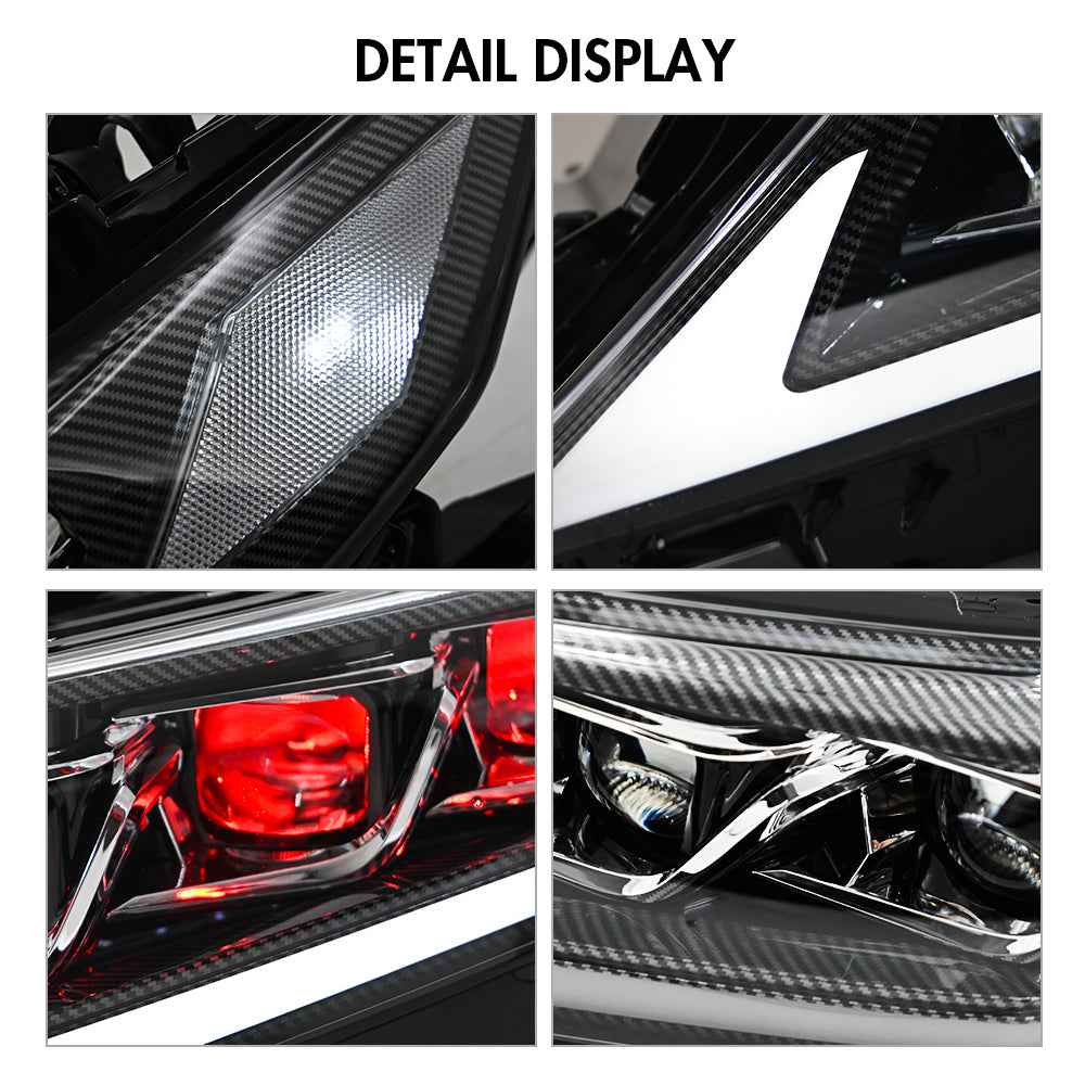 TT-ABC Carbon Fiber LED Headlights for 2018-2024 Toyota Camry 8th Gen
