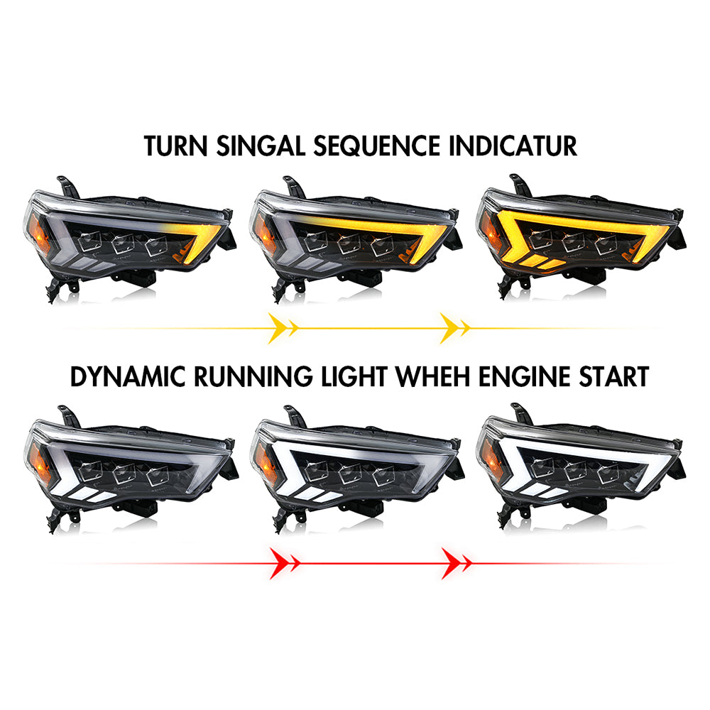 TT-ABC LED Headlights For 2014-2022 Toyota 4Runner Front Lamp Assembly