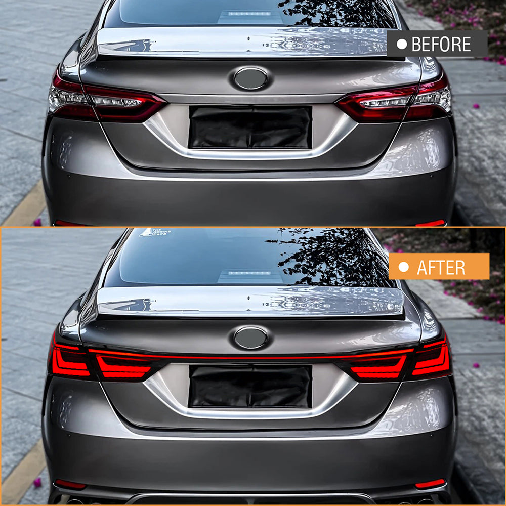 Pour 2018-2024 Toyota Camry Feux arrière à LED fumés, avec feux arrière d’animation de démarrage