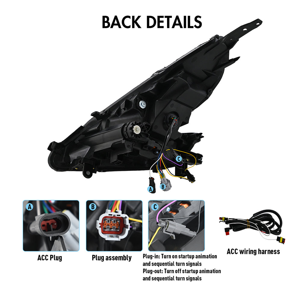 TT-ABC RGB ヘッドライト 2008-2020 日産 370z フェアレディ Z34 用