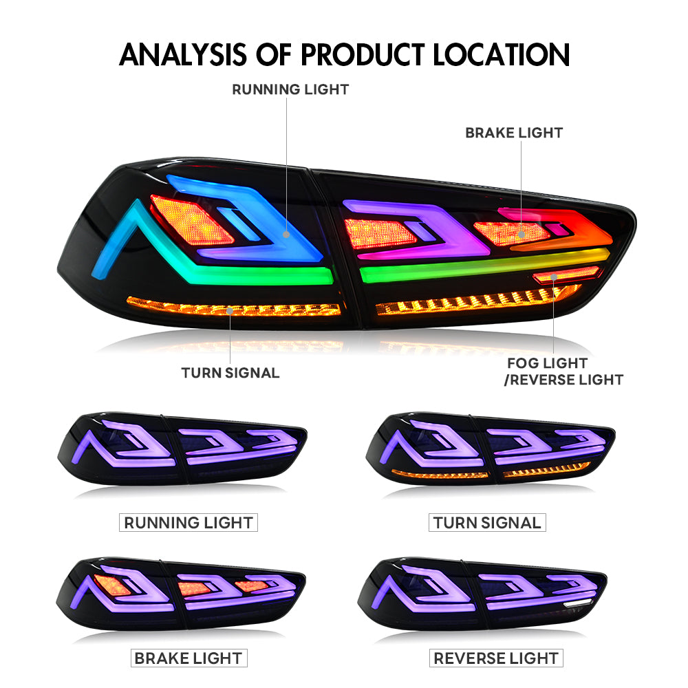 TT-ABC RGB Tail Light for 2008-2023 Mitsubishi Lancer & EVO X - TT-ABC