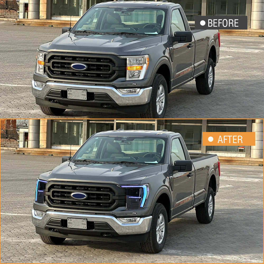 TT-ABC Full RGB Headlights for 2021-2023 Ford F-150 F150 P702 14th Gen