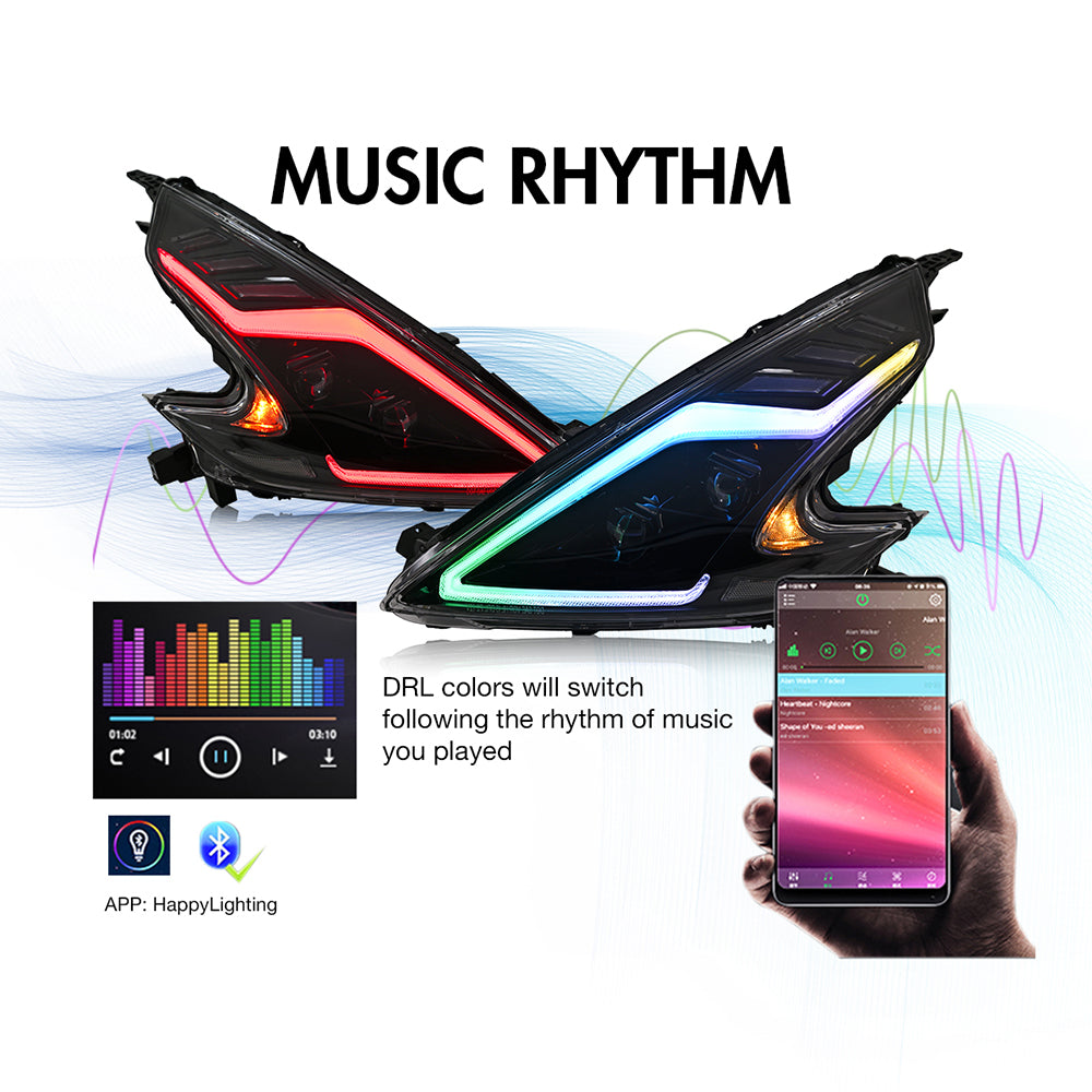 R*D様 フェアレディZ Z34 ヘッドライト ワンオフ　370Z headli TT-ABC RGB ヘッドライト 2008-2020 日産 370z フェアレディ Z34 用