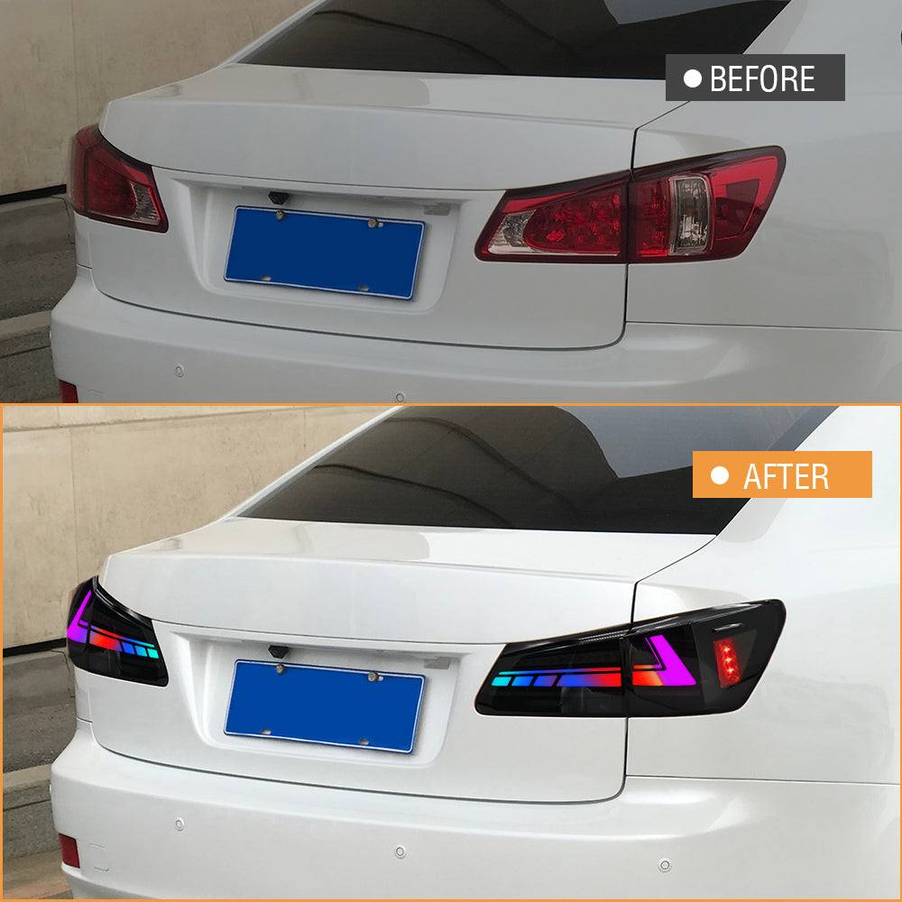 レクサス用TT-ABC RGBテールライト2006-2012年用IS250 IS350 ISF LEDテールライトシーケンシャルシグナルライト