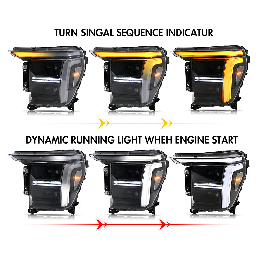 TT-ABC Full LED Headlights for 2021-2023 Ford F-150 F150 P702 14th Gen