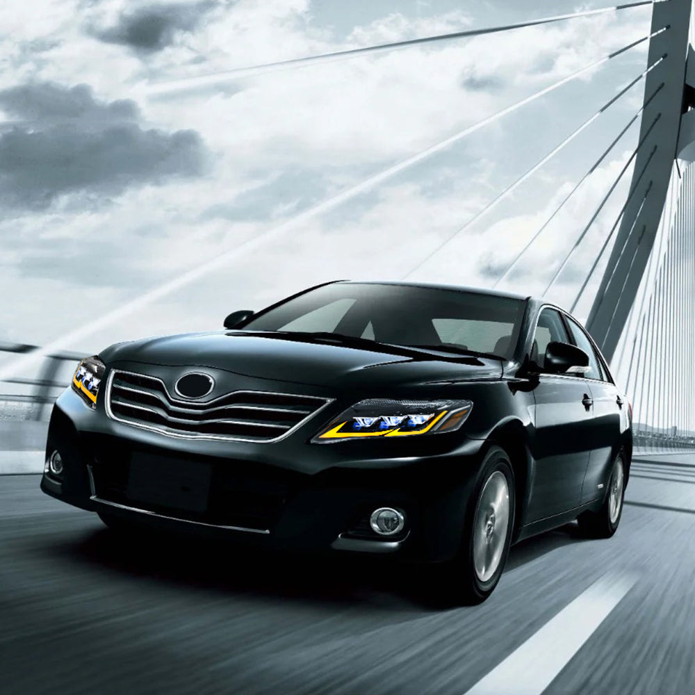 「73」2010-11年カムリヘッドライトアセンブリクロームDRL LEDランプ TT-ABC 新型 LED ヘッドライト 2010-2011年式 トヨタ カムリ用 ヘッド