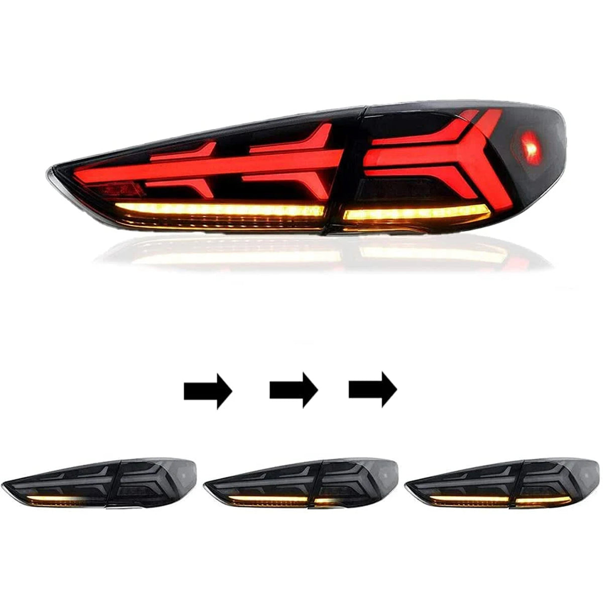 TT-ABC LED Tail Lights For 2018 2019 Hyundai Sonata Start-up Animation DRL Sequential Indicator Rear Lamp Assembly-Hyundai-TT-ABC