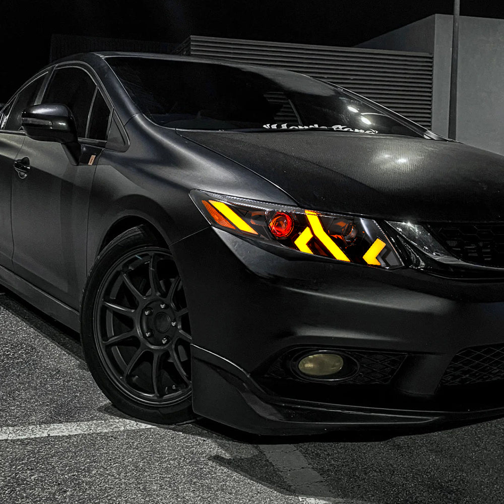 TT-ABC Demon Eye Headlights for 2012-2015 Honda Civic 9th Gen Projector Front Lamp Assembly-TT-ABC-TT-ABC