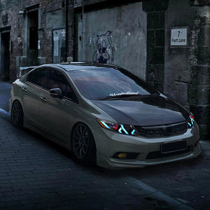 TT-ABC Demon Eye Headlights for 2012-2015 Honda Civic 9th Gen Projector Front Lamp Assembly-TT-ABC-TT-ABC