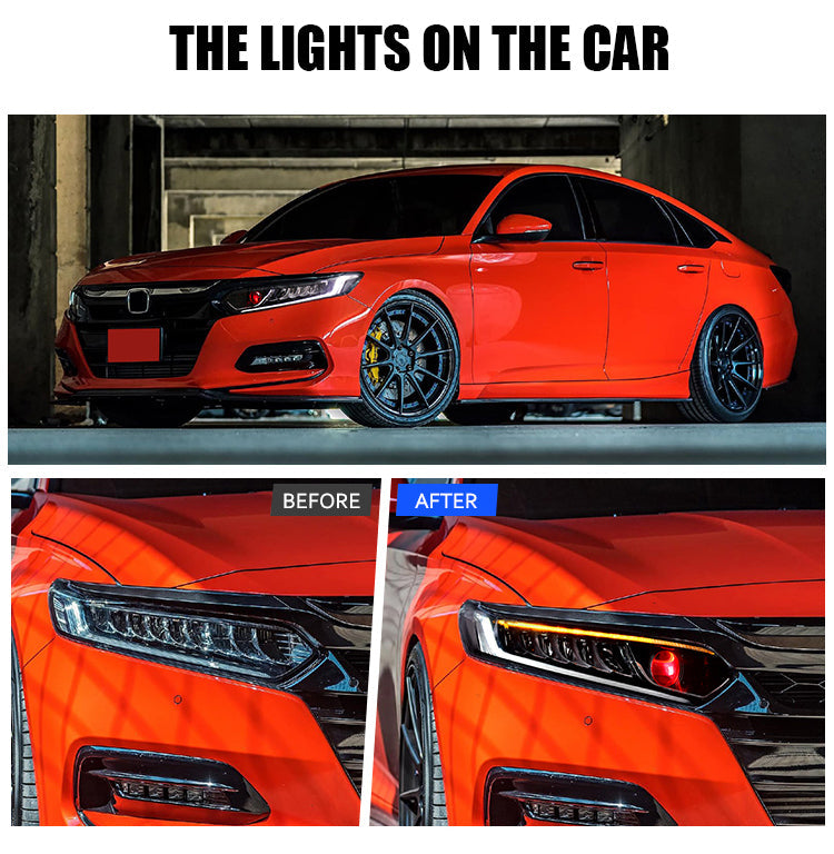 TT-ABC - LED Headlights For Honda Accord 2018-2022 DRL Sequential Blue Start Up Animation-Honda-TT-ABC-86*39*69-TT-ABC