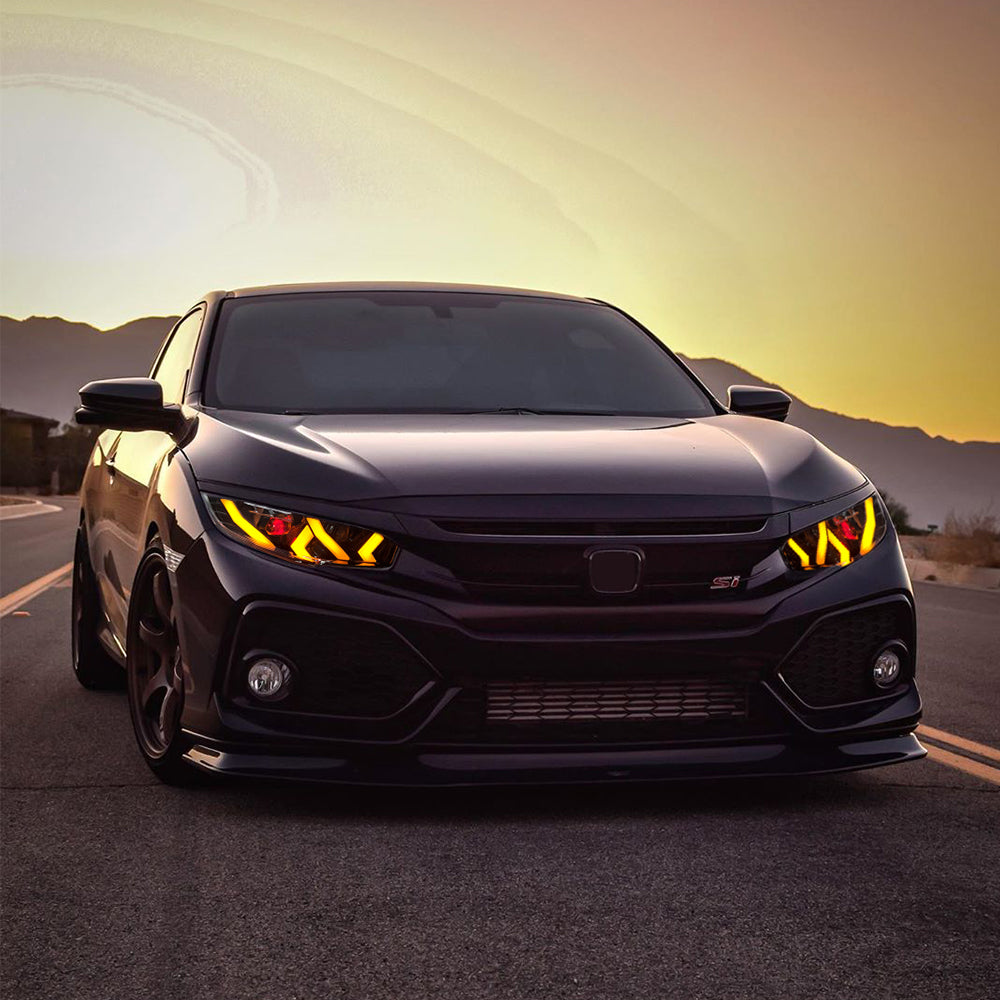 Demon Eye LED Headlights for 2016 2021 Honda Civic 10th Gen Lamborghini design