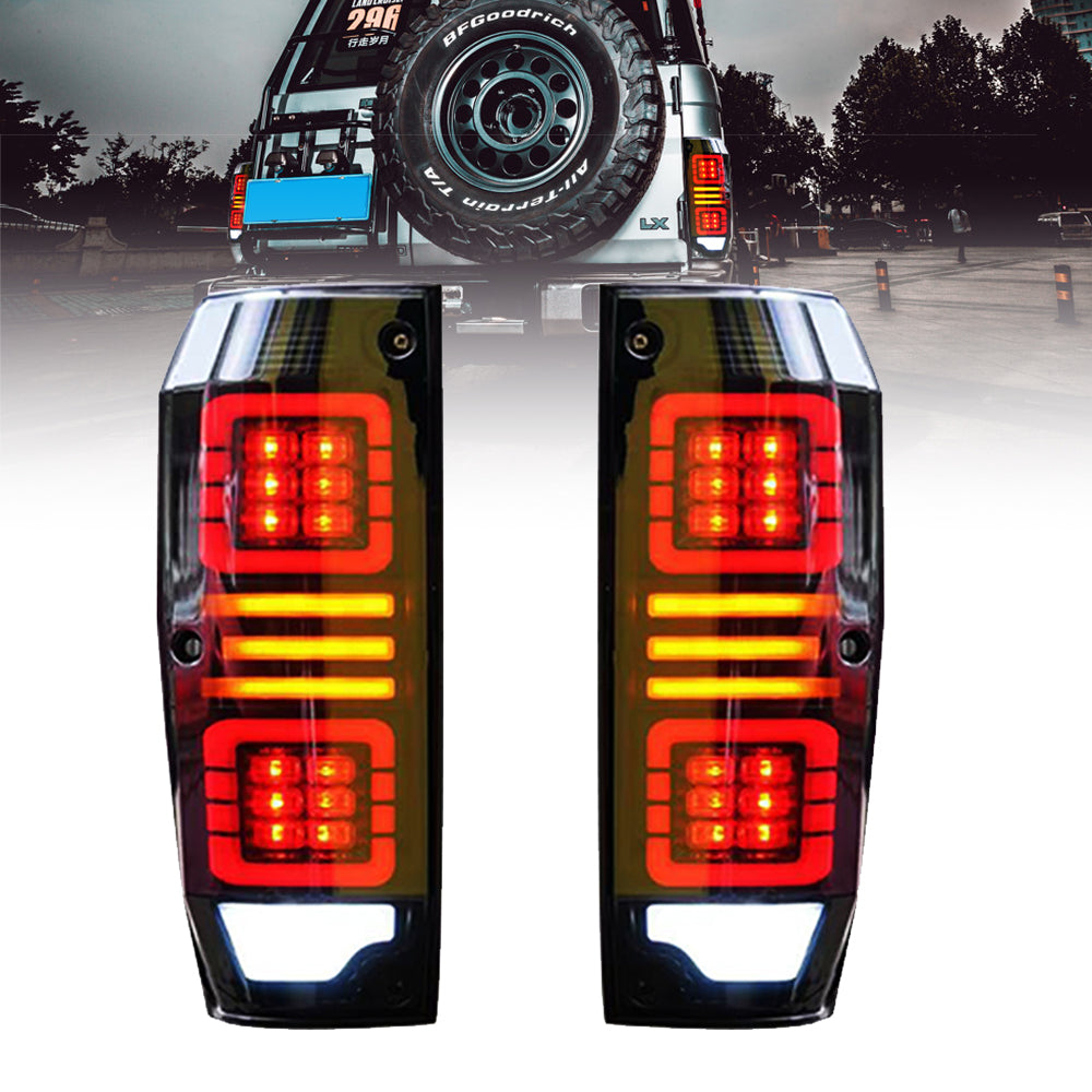 TT-ABC - LED Tail Lights For Toyota Land Cruiser LC76 1984-2021 Rear Lamp Assembly (Smoked/Red)-Toyota-TT-ABC-TT-ABC