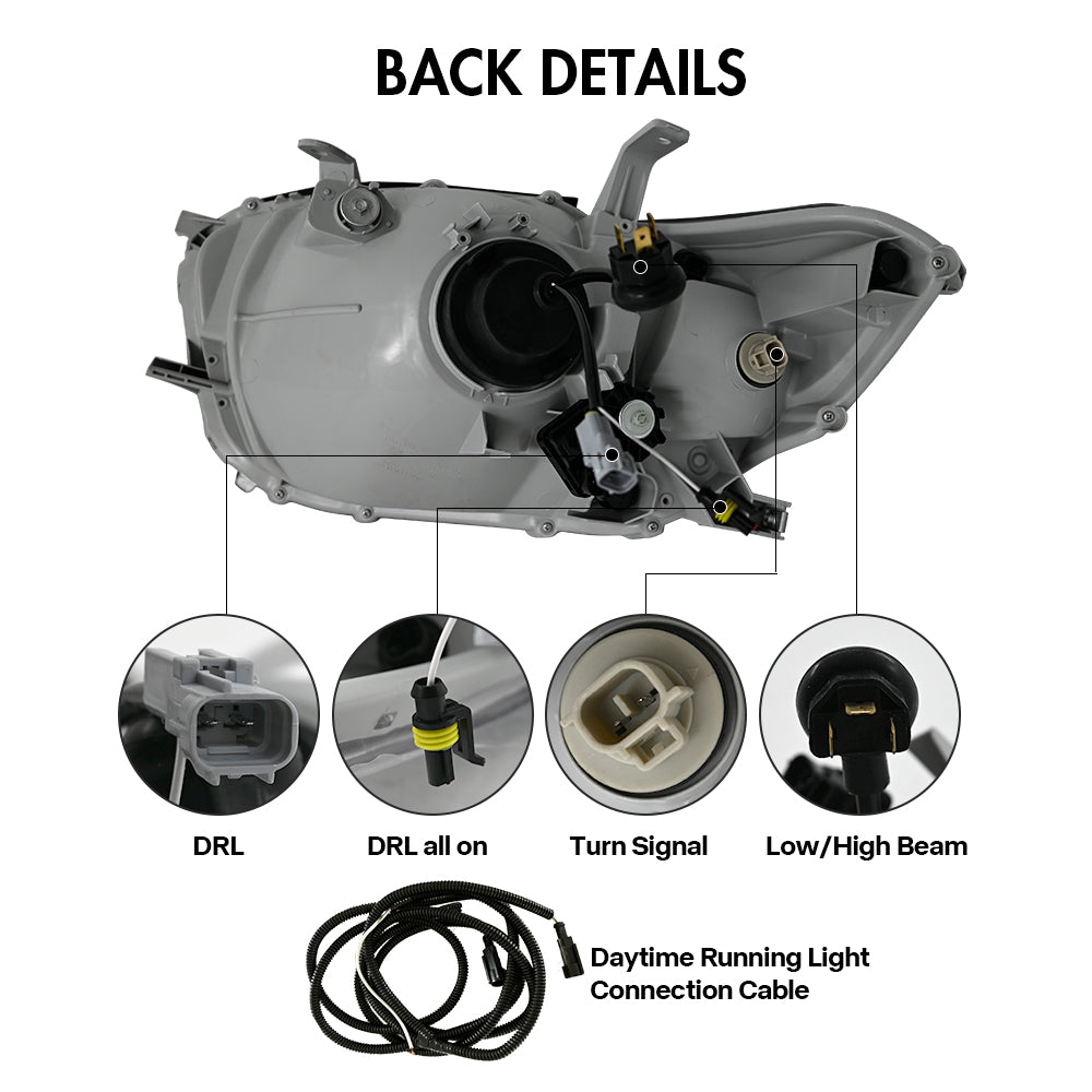 For 2008-2010 Toyota Highlander LED Headlight DRL Sequential Turn Signal-Toyota-TT-ABC