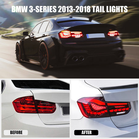 TT-ABC - Led Tail Lights For BMW 3 Series F30 F35 F80 2012-2019 Start-up Animation(Smoked/Red)-BMW-TT-ABC-TT-ABC