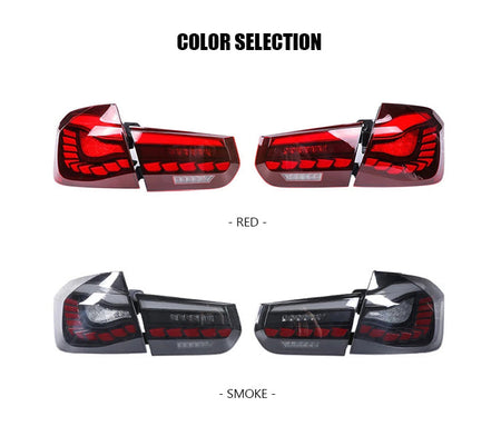 TT-ABC - Led Tail Lights For BMW 3 Series F30 F35 F80 2012-2019 Start-up Animation(Smoked/Red)-BMW-TT-ABC-TT-ABC