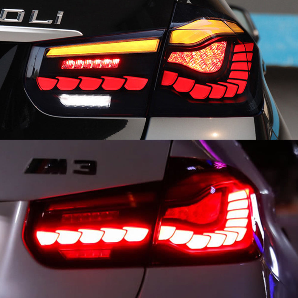 TT-ABC - Led Tail Lights For BMW 3 Series F30 F35 F80 2012-2019 Start-up Animation(Smoked/Red)-BMW-TT-ABC-TT-ABC