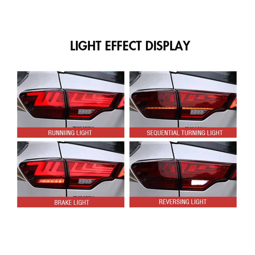 TT-ABC - Led Tail Lights For Toyota Highlander 2014-2019 (Smoked/Red)-Toyota-TT-ABC-TT-ABC