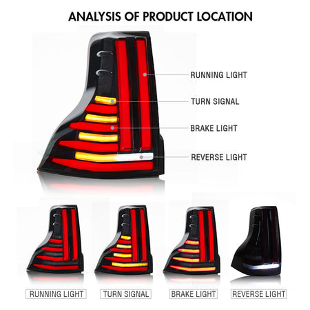 TT-ABC - Led Tail Light Assembly for Lexus GX460 2014-2021-Lexus-TT-ABC-44.5*44.5*40.5-Smoke-TT-ABC