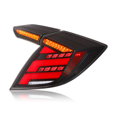 TT-ABC - For 2016- 2021 Honda Civic 2 door hatchback tail lights(Smoked/Red)-Honda-TT-ABC-Smoked-TT-ABC