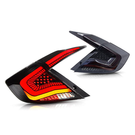 TT-ABC - Clear Smoked/ Smoke Led Tail Lights For 2016-2020 Honda Civic-Honda-TT-ABC-Smoked-TT-ABC