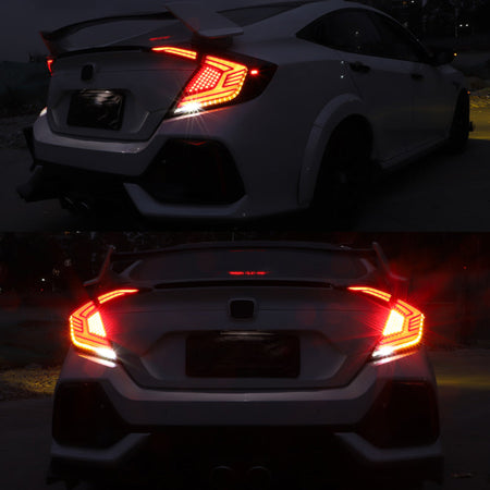 TT-ABC - For Honda Civic hatchback Three compartments 2016-2021 Led Tail light-Honda-TT-ABC-62*36*34-TT-ABC