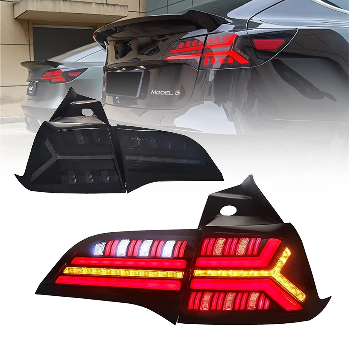 For 2017 2018 2019 2020 Tesla Model 3 Model Y Led Tail Lights-Tesla-TT-ABC