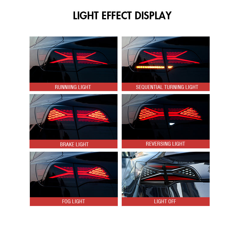 TT-ABC - Smoked LED Tail Lights Start-up Animation For 2017-2021 Tesla Model 3 & Model Y (X-Men seriesStyle )-Tesla-TT-ABC-48*44.5*24-TT-ABC