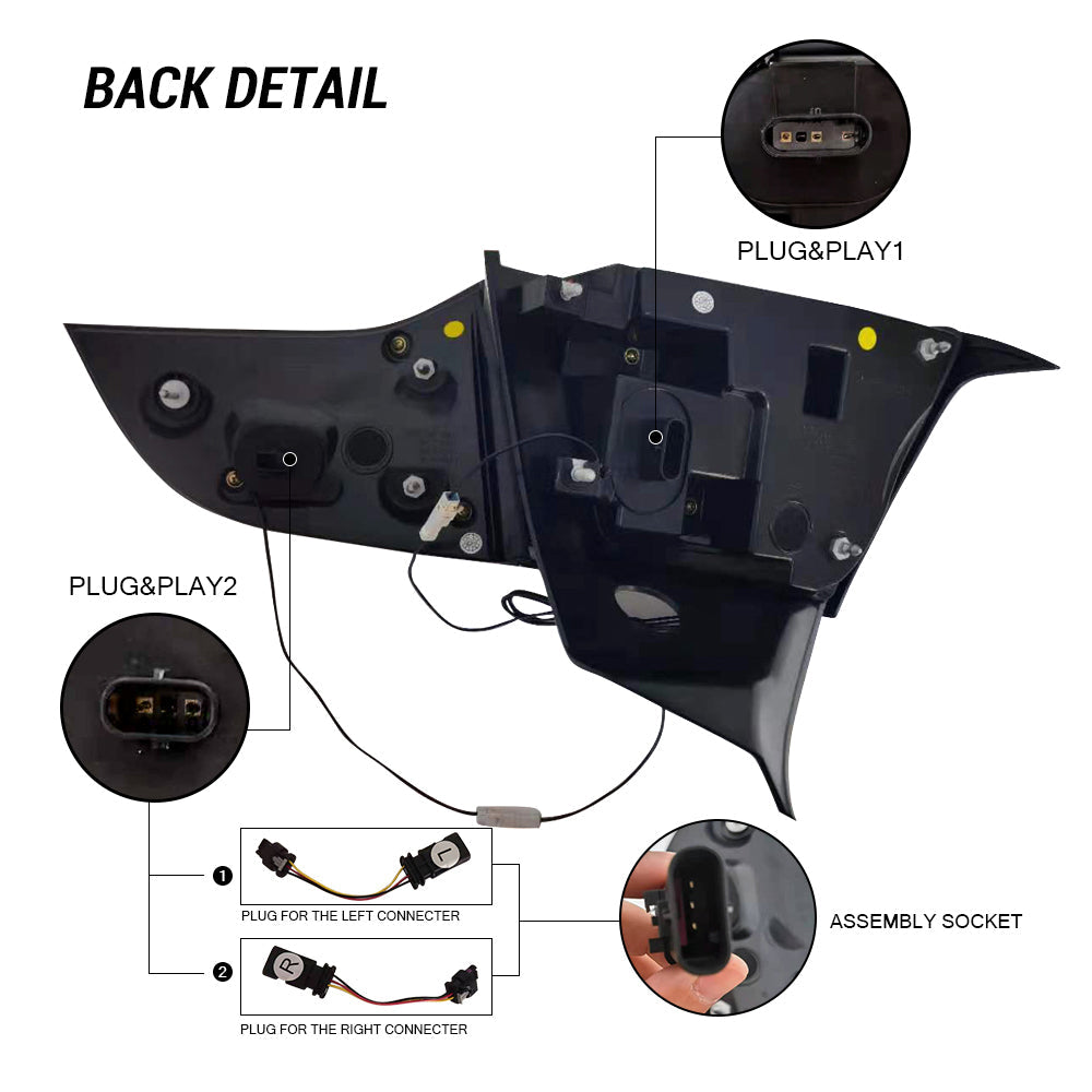 TT-ABC - LED Tail Light for Tesla Model 3/Y 2017-2022, Streamlined LED Sequential Turn(New Fish Bone)-Tesla-TT-ABC-TT-ABC