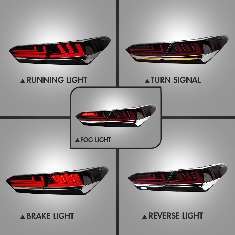 TT-ABC - Led Tail Lights For Toyota Camry 2018-2021 Rear Lamps Start-up Animation Sequential Breathing Turn Signal Replace OEM Dynamic Assembly-Toyota-TT-ABC-TT-ABC