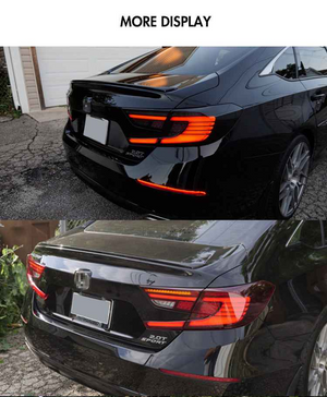 For 2018-2022 Honda Accord Smoked Dynamic Tail Lights With Start-up Animation Rear Lights Assembly - TT-ABC