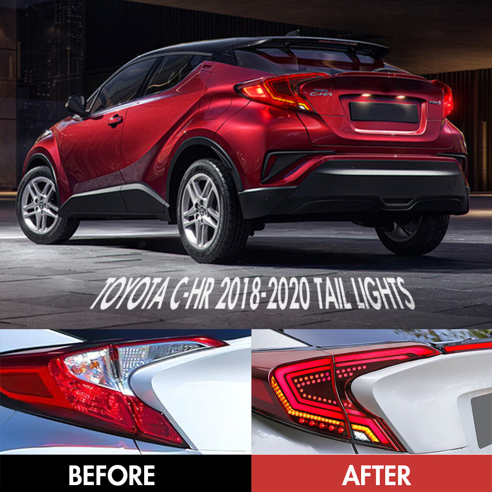 TT-ABC - 2018-2020 Toyota CHR/C-HR Somked/Red LED Tail Lights(NOT For 2021 C-HR GR Sport Models)-Toyota-TT-ABC-TT-ABC