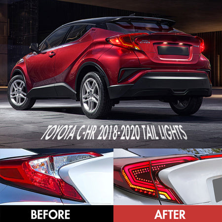 TT-ABC - 2018-2020 Toyota CHR/C-HR Somked/Red LED Tail Lights(NOT For 2021 C-HR GR Sport Models)-Toyota-TT-ABC-TT-ABC