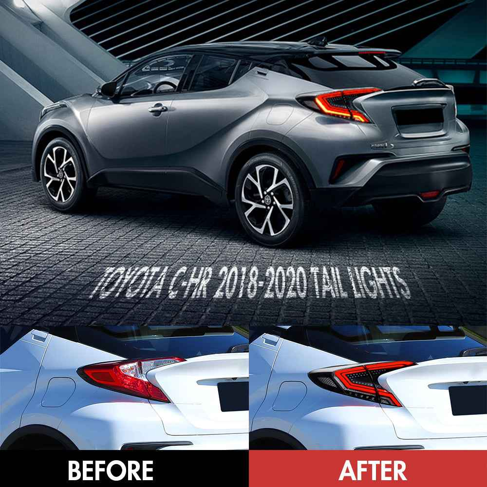 For 2018-2020 Toyota CHR/C-HR LED Somked/Red Tail Lights (NOT For 2021 C-HR GR Sport Models) - TT-ABC
