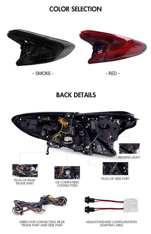 For 2018-2020 Toyota CHR/C-HR LED Somked/Red Tail Lights (NOT For 2021 C-HR GR Sport Models) - TT-ABC