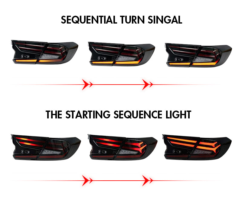 TT-ABC - New Taillights for 2018-2021 Honda Accord Tail Lights 10th Gen Rear Light Smoke-Honda-TT-ABC-TT-ABC