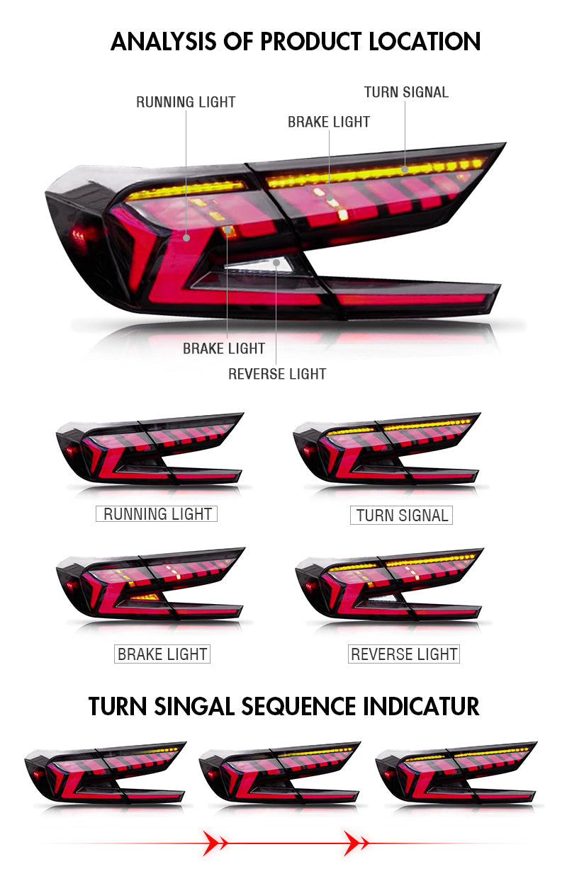 TT-ABC 2018-22 Honda Accord LED Tail Lights-Honda-TT-ABC-63*41.5*25.5-TT-ABC