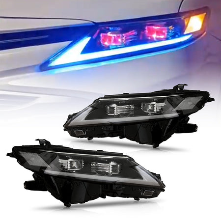 TT-ABC - New Headlights Assembly Compatible For LE SE XLE XSE 2018-2022 Toyota Camry LED Headlights with Sequential Turn Signal and White Reflector, Left and Right Pair (two lenses)-Toyota-TT-ABC-83*53*34-TT-ABC