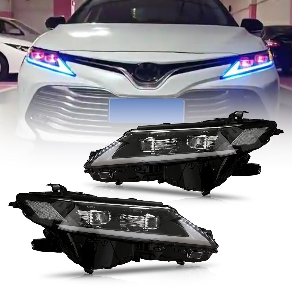 TT-ABC - New Headlights Assembly Compatible For LE SE XLE XSE 2018-2022 Toyota Camry LED Headlights with Sequential Turn Signal and White Reflector, Left and Right Pair (two lenses)-Toyota-TT-ABC-83*53*34-TT-ABC