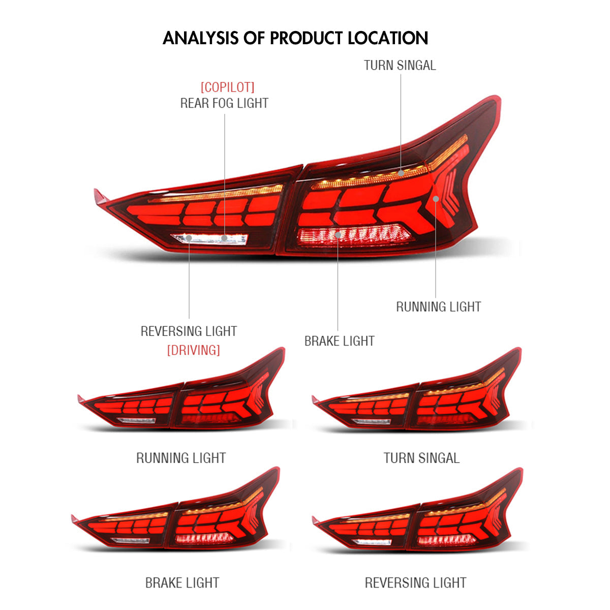 TT-ABC - LED Tail Lights Fit For 2019-2021 Nissan Altima Start-up Animation(Smoke/Red)-Nissan-TT-ABC-TT-ABC