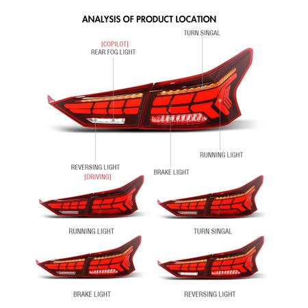 TT-ABC - LED Tail Lights Fit For 2019-2021 Nissan Altima Start-up Animation(Smoke/Red)-Nissan-TT-ABC-TT-ABC