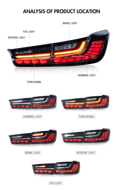 TT-ABC -LED Tail Lights For 2019-2022 BMW G20 G80 M3 3 Series Red Start Up Animation-BMW-TT-ABC-TT-ABC