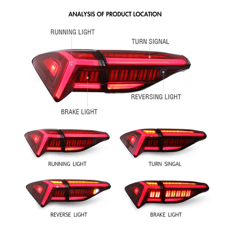 TT-ABC - Led Tail Lights For Toyota Avalon 2019-2020 (Smoked/Red)-Toyota-TT-ABC-TT-ABC