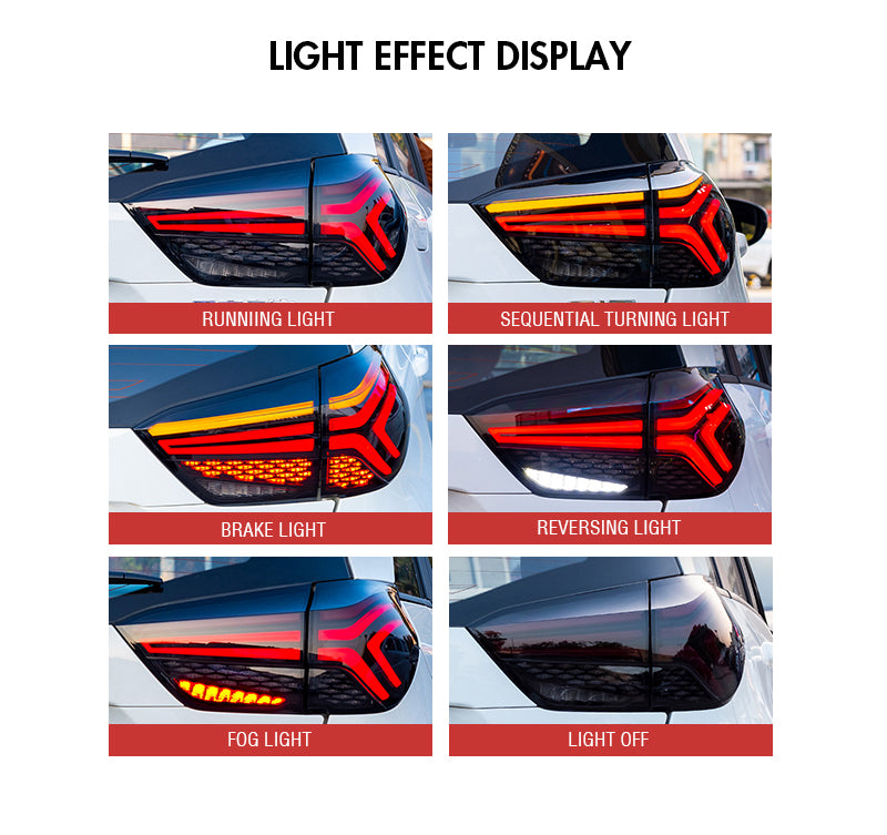 TT-ABC - Smoked LED Tail Lights For Honda Fit Jazz 2021 Rear Lamp Sequential Assembly-Honda-TT-ABC-64*41*25-TT-ABC