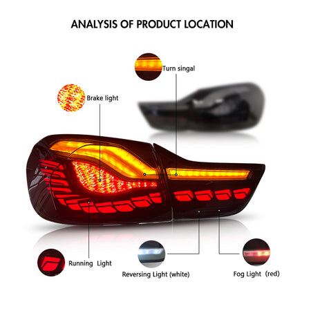 TT-ABC - For BMW 4 series 2013-2019 & M4 GTS 2014-2018 oled tail lights (Smoked/Red)-BMW-TT-ABC-TT-ABC