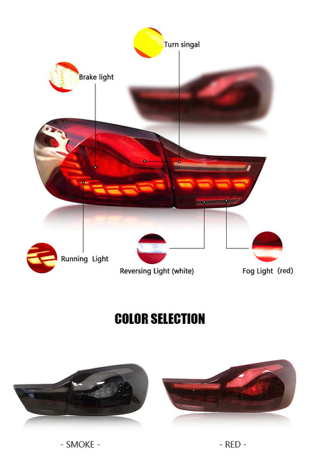 TT-ABC - For BMW 4 series 2013-2019 & M4 GTS 2014-2018 oled tail lights (Smoked/Red)-BMW-TT-ABC-TT-ABC