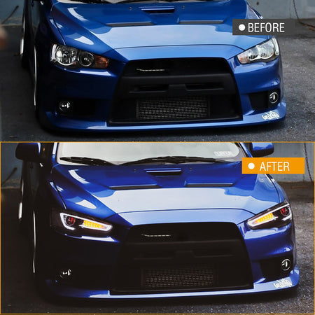 TT-ABC - For Mitsubishi Lancer EVO X 2008-UP LED Demon Eye Projector Headlights(w/No devil eyes/w/devil eyes) (A5 Style)-Mitsubishi-TT-ABC-TT-ABC