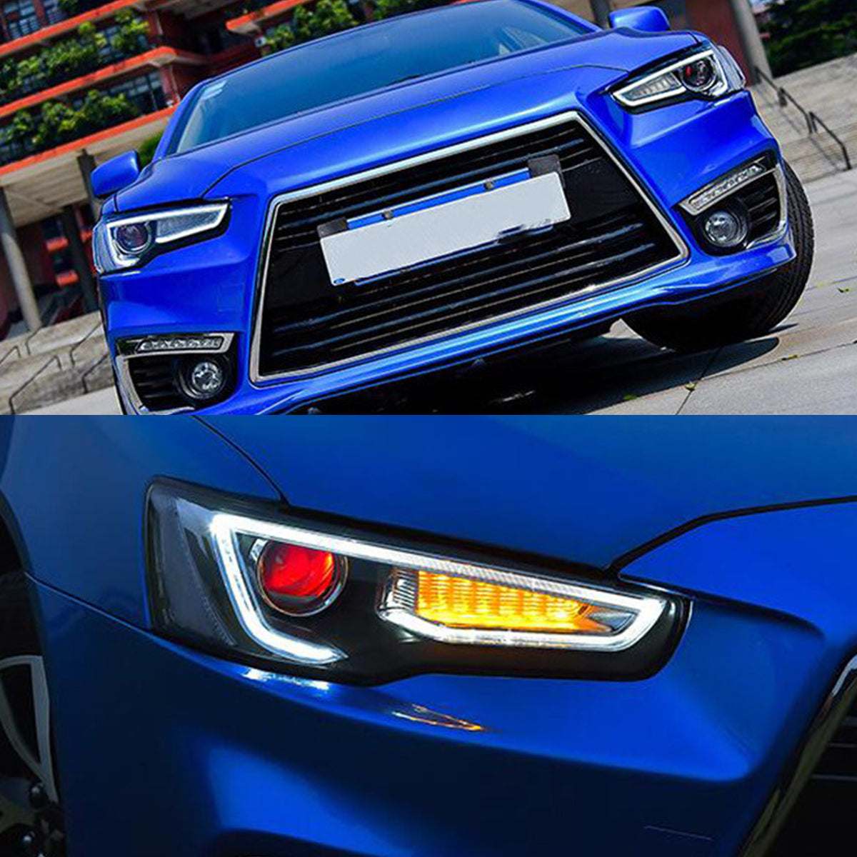 TT-ABC - For Mitsubishi Lancer EVO X 2008-UP LED Demon Eye Projector Headlights(w/No devil eyes/w/devil eyes) (A5 Style)-Mitsubishi-TT-ABC-TT-ABC